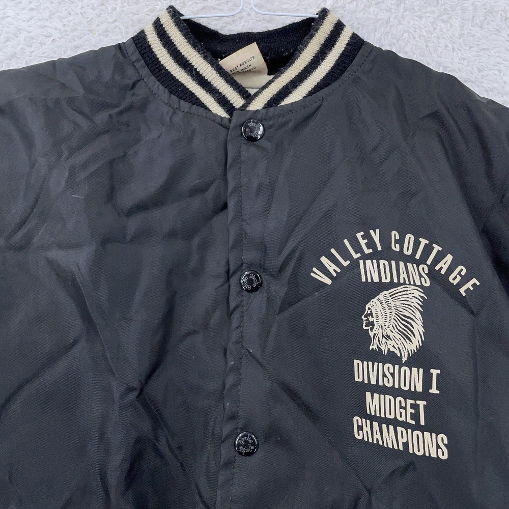 Vtg Valley Cottage Indians Satin Bomber Jacket XS Football‎ Rockland County NY